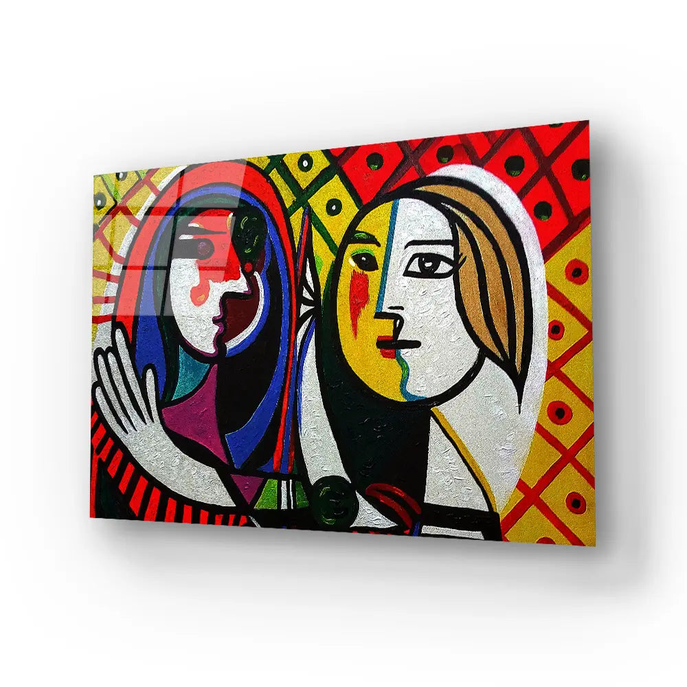 Triangle Curve Square Circle Male Female Glass Wall Art