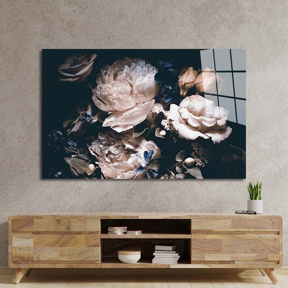 Vintage Bouquet Glass Wall Art