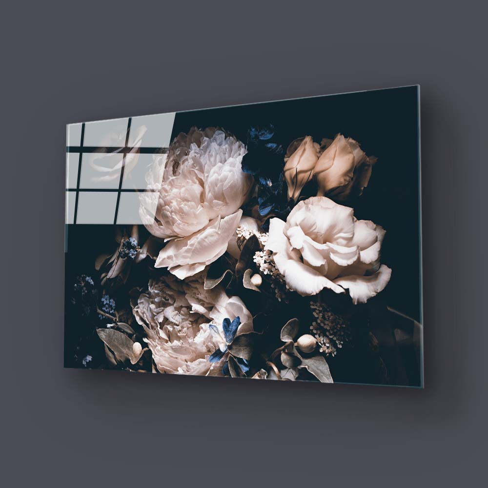 Vintage Bouquet Glass Wall Art