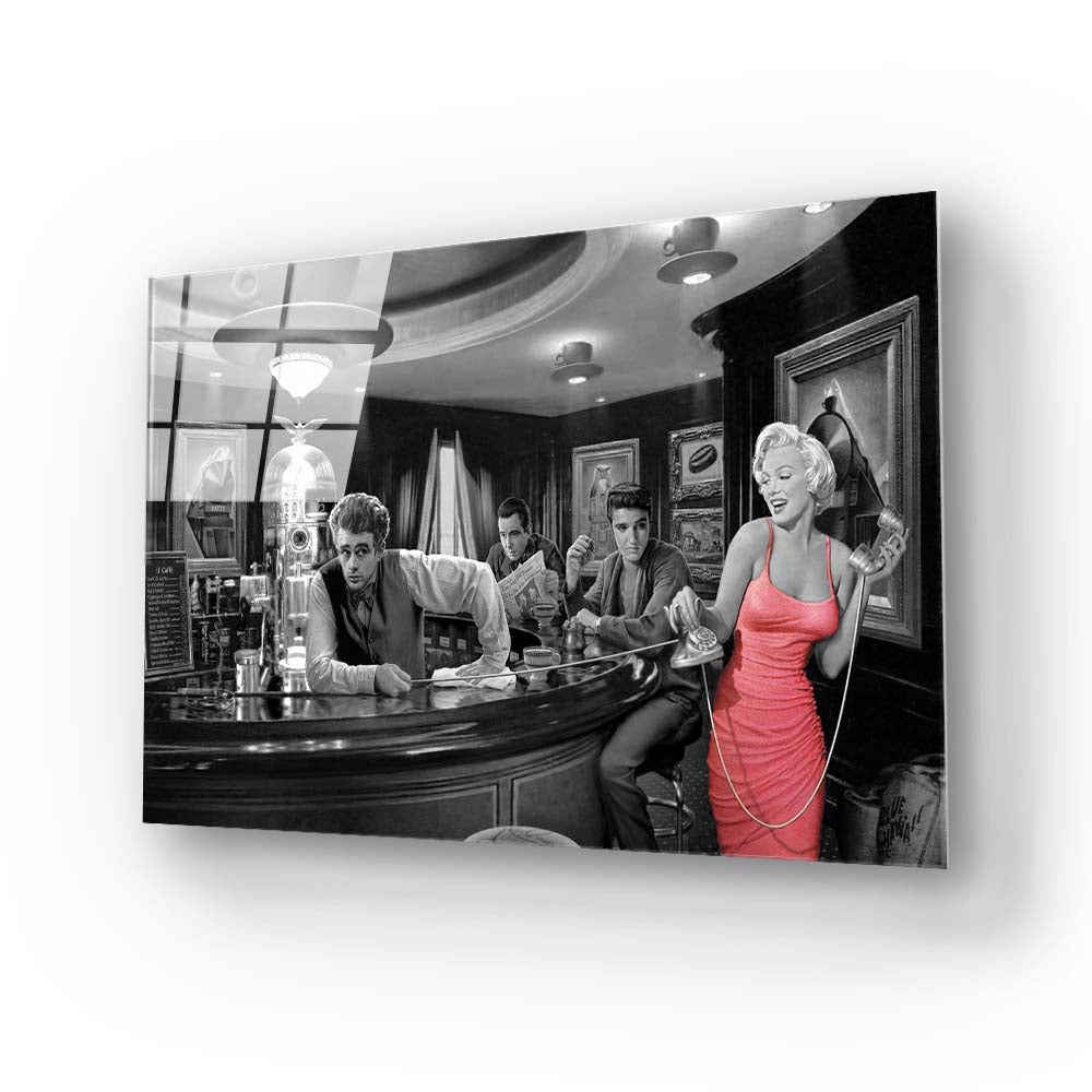 Vintage Hollywood Stars Glass Wall Art