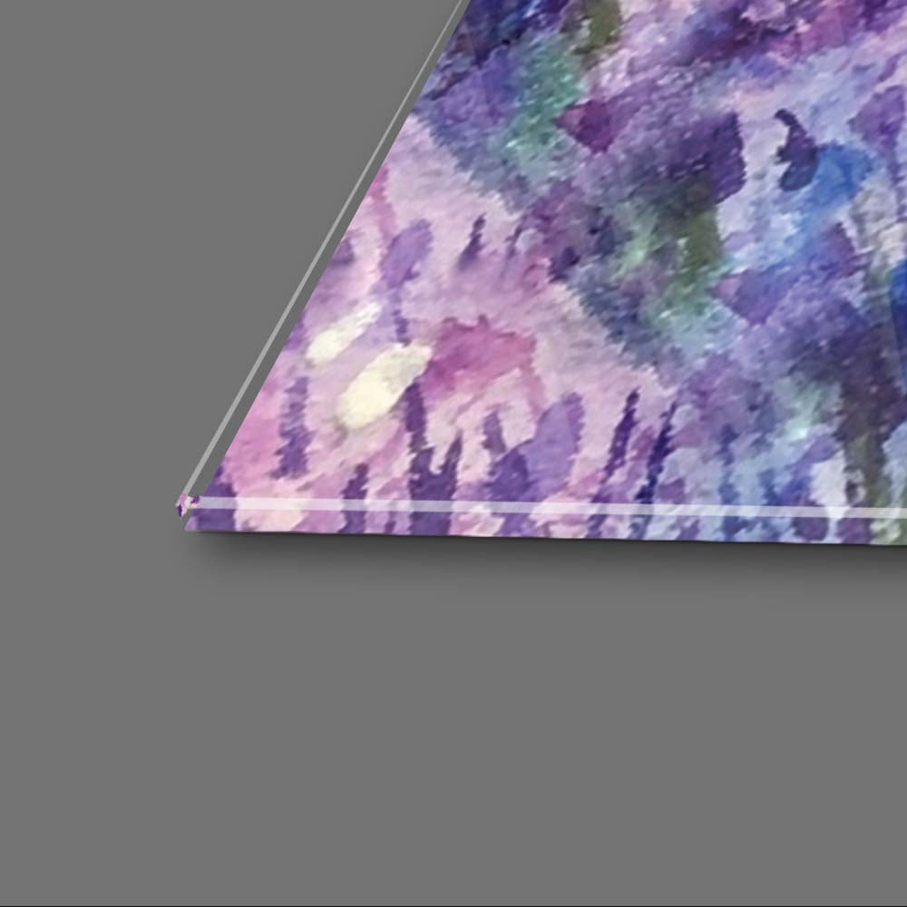 Watercolour Lavender Field Glass Wall Art