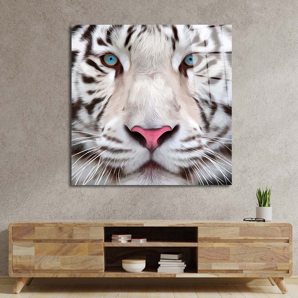 White Tiger Glass Wall Art
