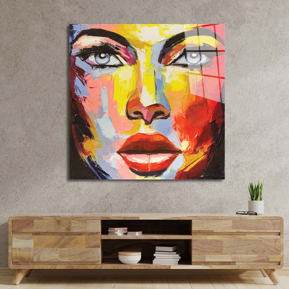 Woman Painting Glass Wall Art