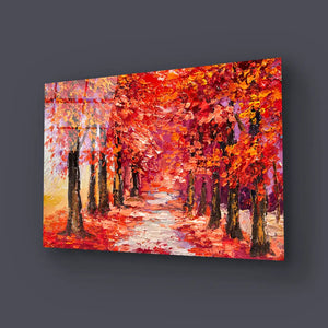 Colorful Autumn Trees Glass Wall Art