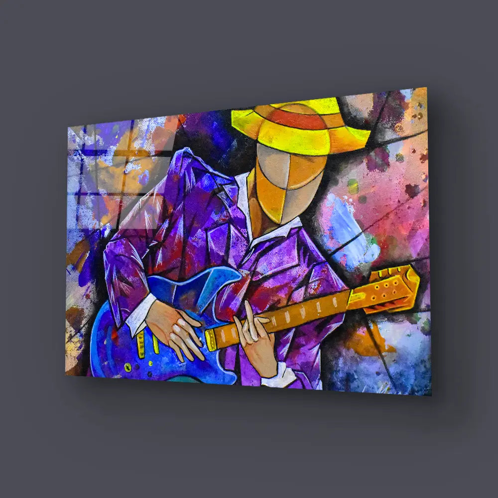 Surrealism Musician Design Glass Wall Art